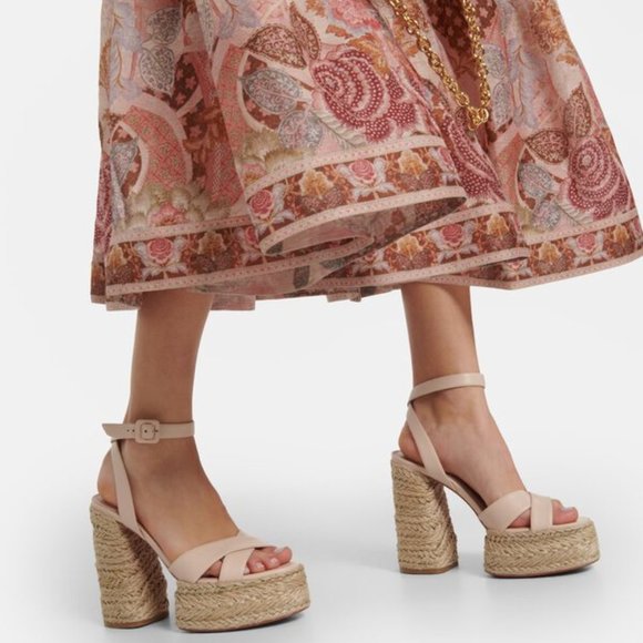 Christian Louboutin SUPER MARIZA 130 Platform Heels Espadrille Sandal Shoes - Picture 3 of 15